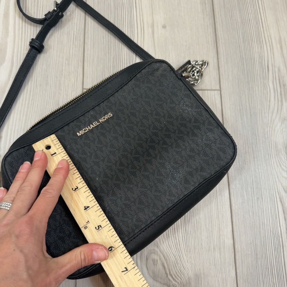 Michael Kors Jet Set Large Crossbody Bag In Black Signature - Picture 12 of 12